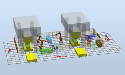 ABB機(jī)器人汽車引擎蓋沖壓自動(dòng)化產(chǎn)線